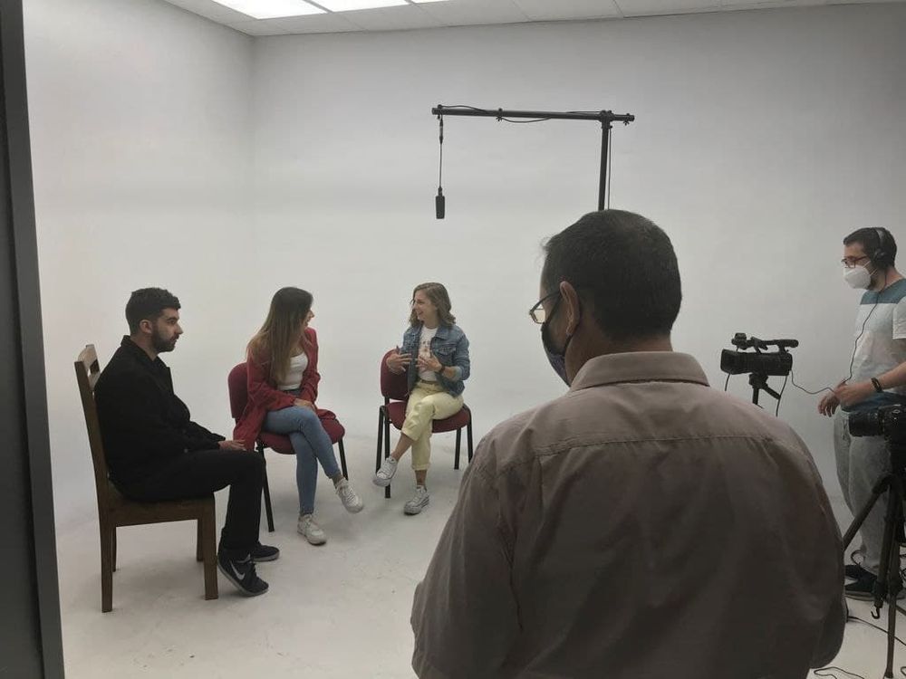 Grabando programa "Las entrevistas de Leganes" en el plato TVL 2021