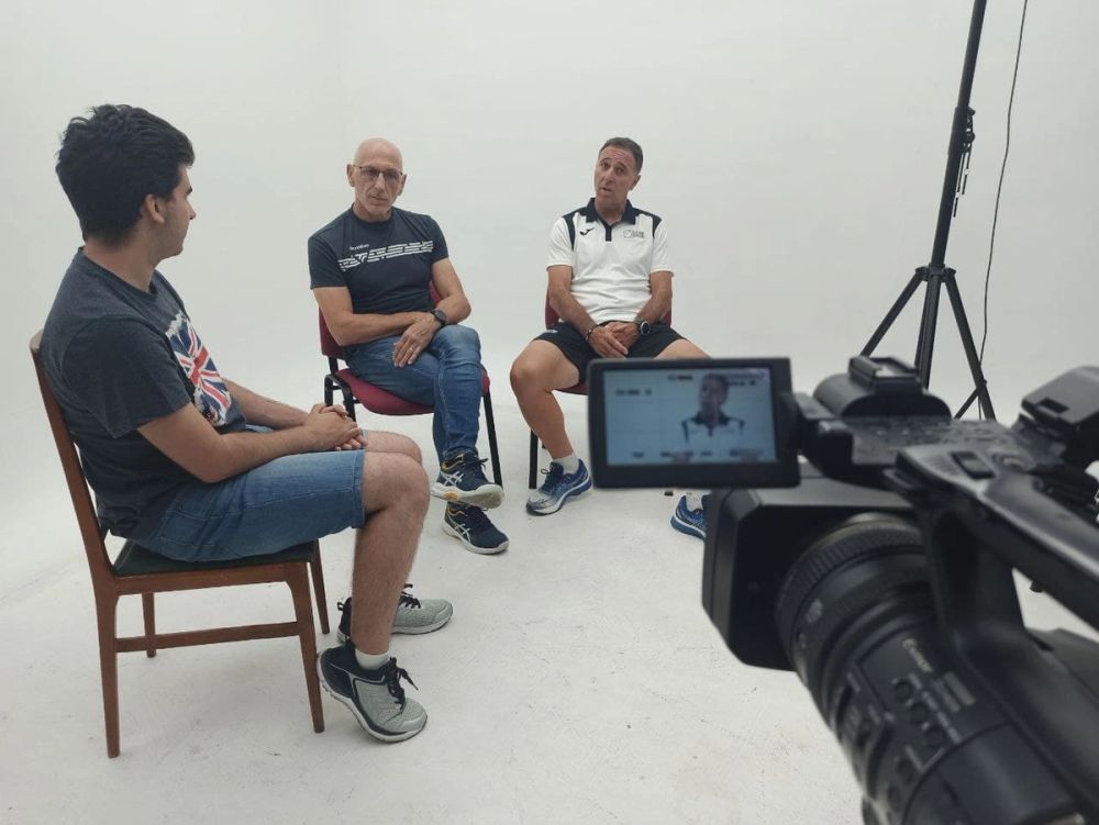 Grabando programa "Las entrevistas de Leganes" en el plato TVL 2021