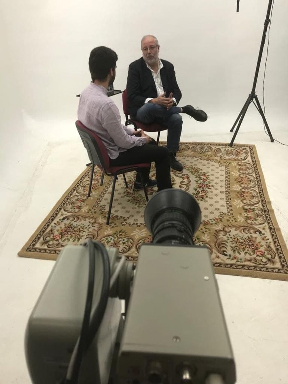 Grabando programa "Las entrevistas de Leganes" en el plato TVL 2021