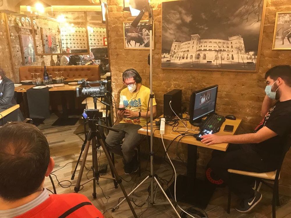 Grabando programa "la andanada del 5" temporada 2021
