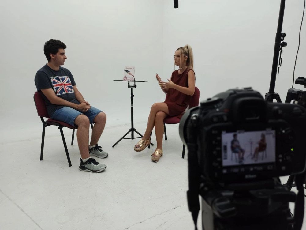 Grabando programa "Las entrevistas de Leganes" en el plato TVL 2021