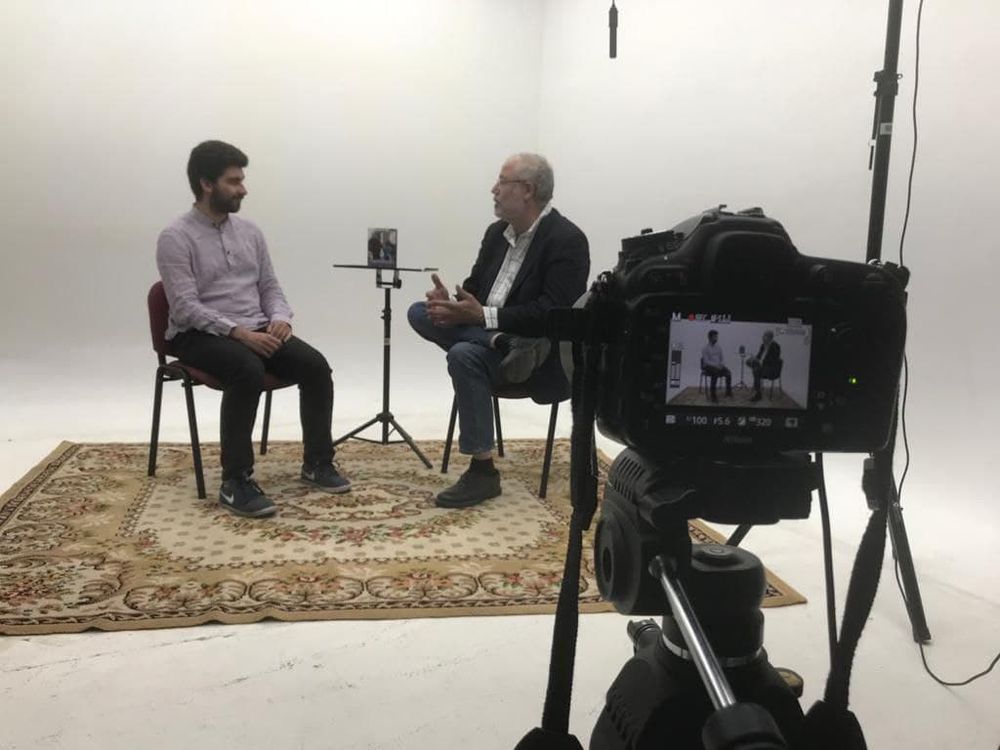 Grabando programa "Las entrevistas de Leganes" en el plato TVL 2021