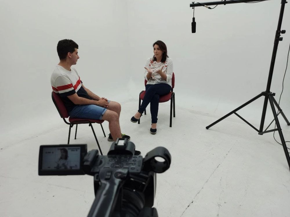 Grabando programa "Las entrevistas de Leganes" en el plato TVL 2021