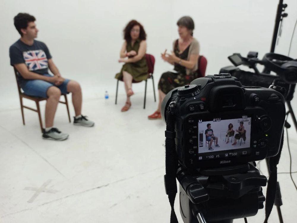 Grabando programa "Las entrevistas de Leganes" en el plato TVL 2021