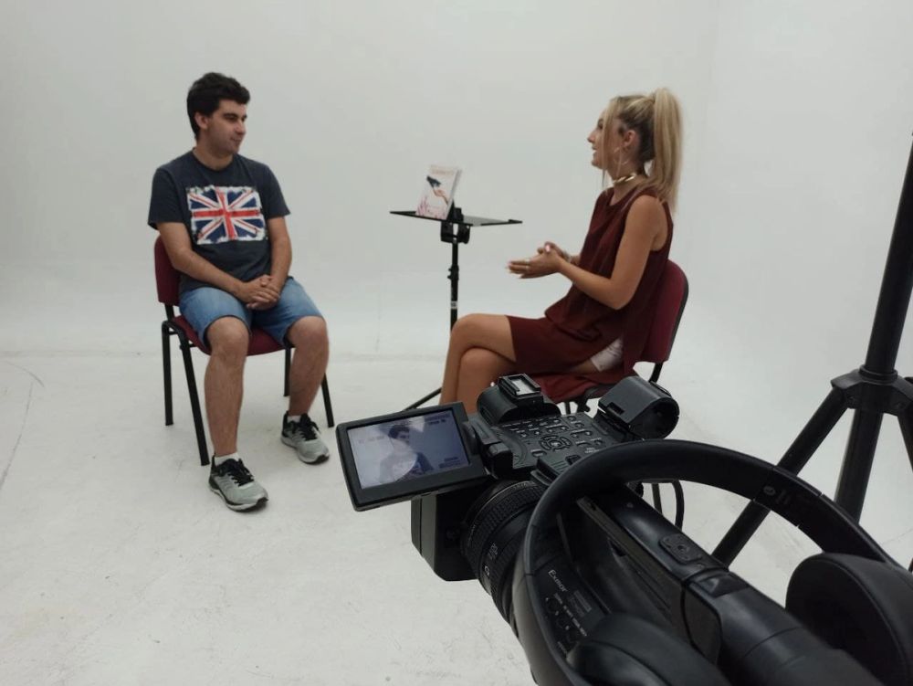 Grabando programa "Las entrevistas de Leganes" en el plato TVL 2021