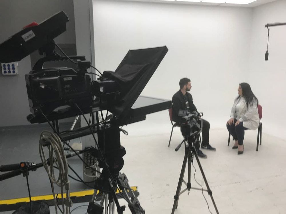 Grabando programa "Las entrevistas de Leganes" en el plato TVL 2021