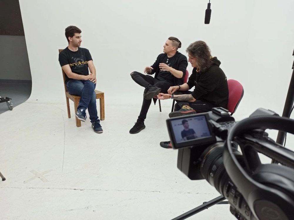 Grabando programa "Las entrevistas de Leganes" en el plato TVL 2021