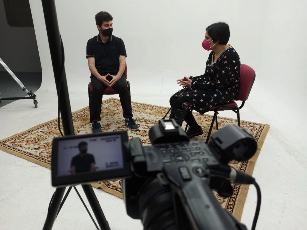 Grabando programa "Las entrevistas de Leganes" en el plato TVL 2021