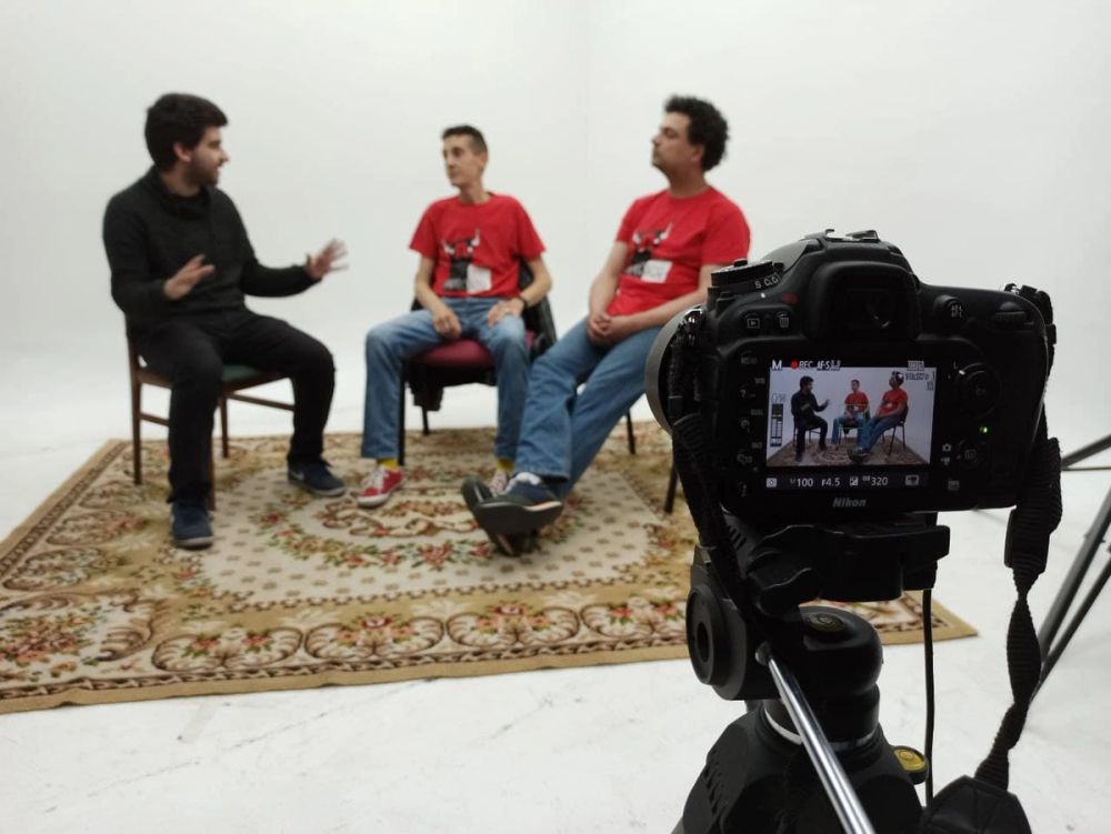 Grabando programa "Las entrevistas de Leganes" en el plato TVL 2021
