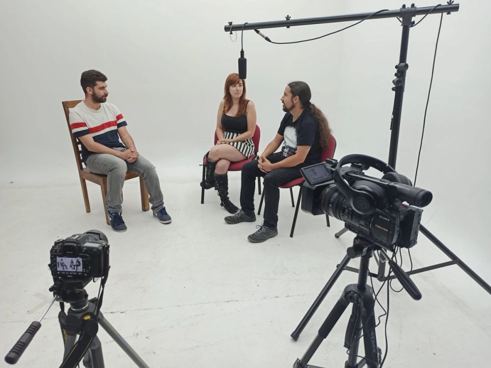 Grabando programa "Las entrevistas de Leganes" en el plato TVL 2021