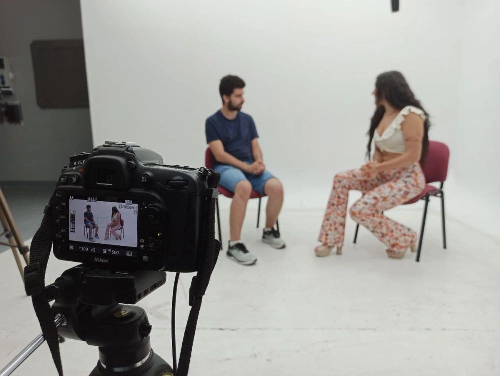 Grabando programa "Las entrevistas de Leganes" en el plato TVL 2021