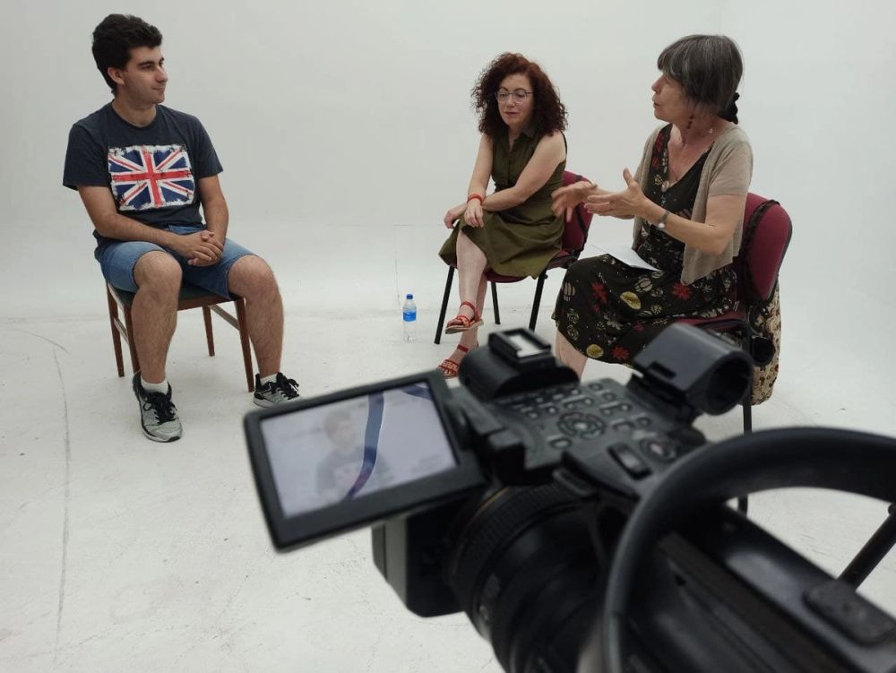Grabando programa "Las entrevistas de Leganes" en el plato TVL 2021