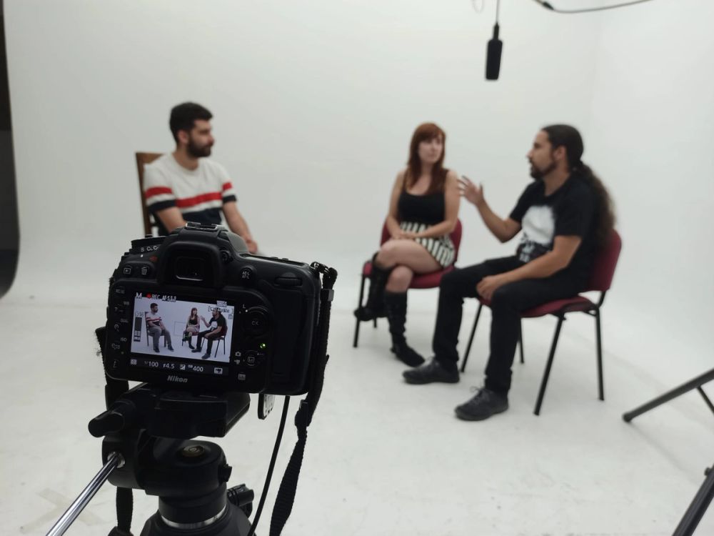 Grabando programa "Las entrevistas de Leganes" en el plato TVL 2021