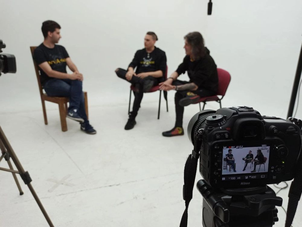 Grabando programa "Las entrevistas de Leganes" en el plato TVL 2021