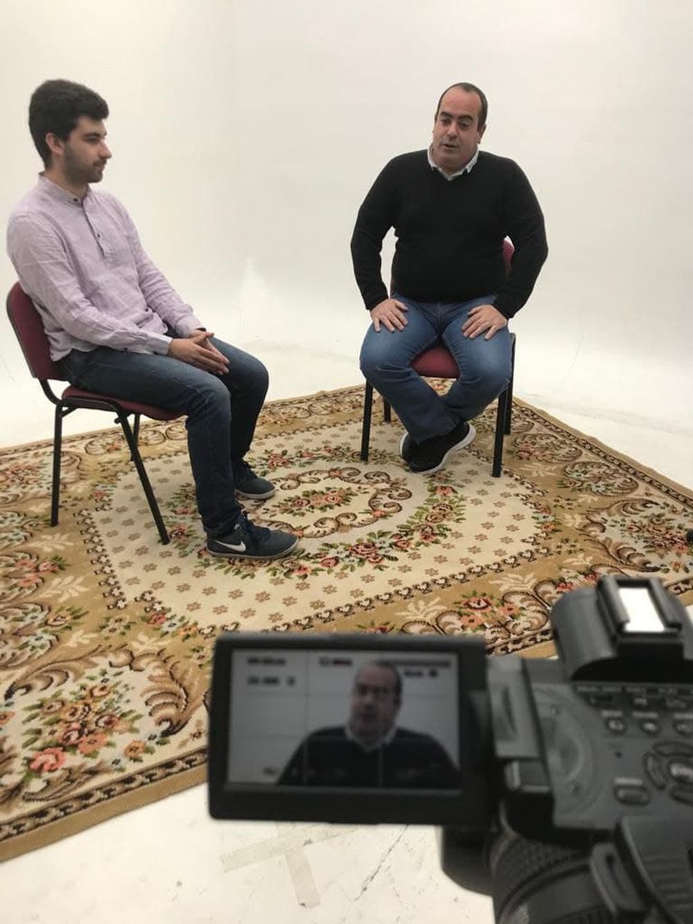 Grabando programa "Las entrevistas de Leganes" en el plato TVL 2021