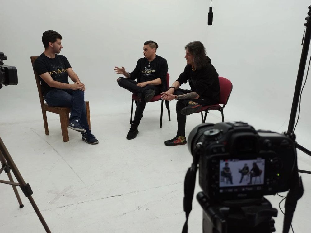 Grabando programa "Las entrevistas de Leganes" en el plato TVL 2021