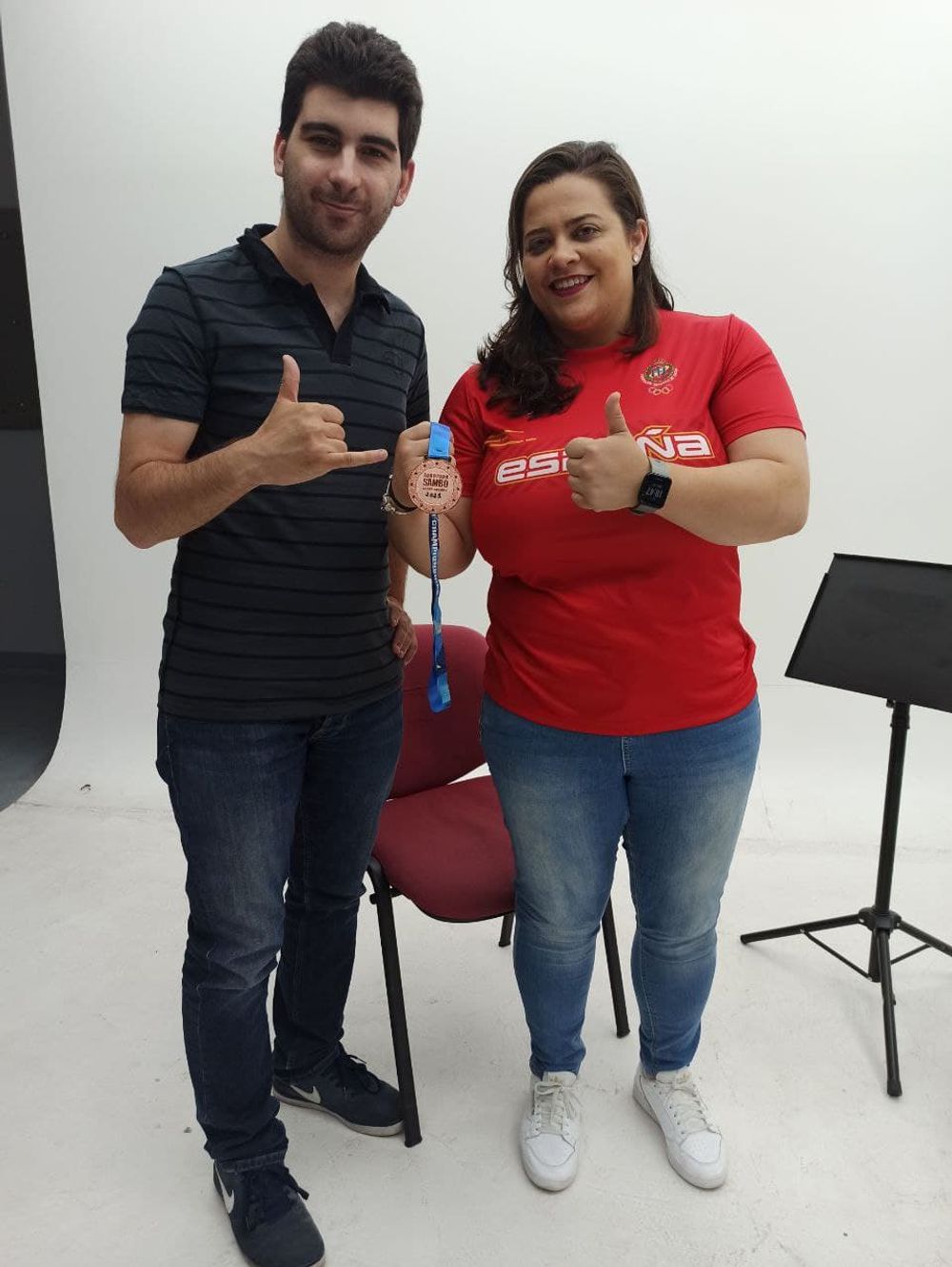 Grabando programa "Las entrevistas de Leganes" en el plato TVL 2021