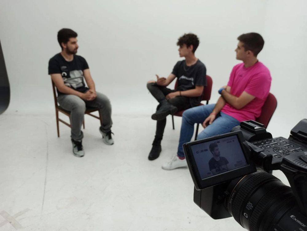 Grabando programa "Las entrevistas de Leganes" en el plato TVL 2021