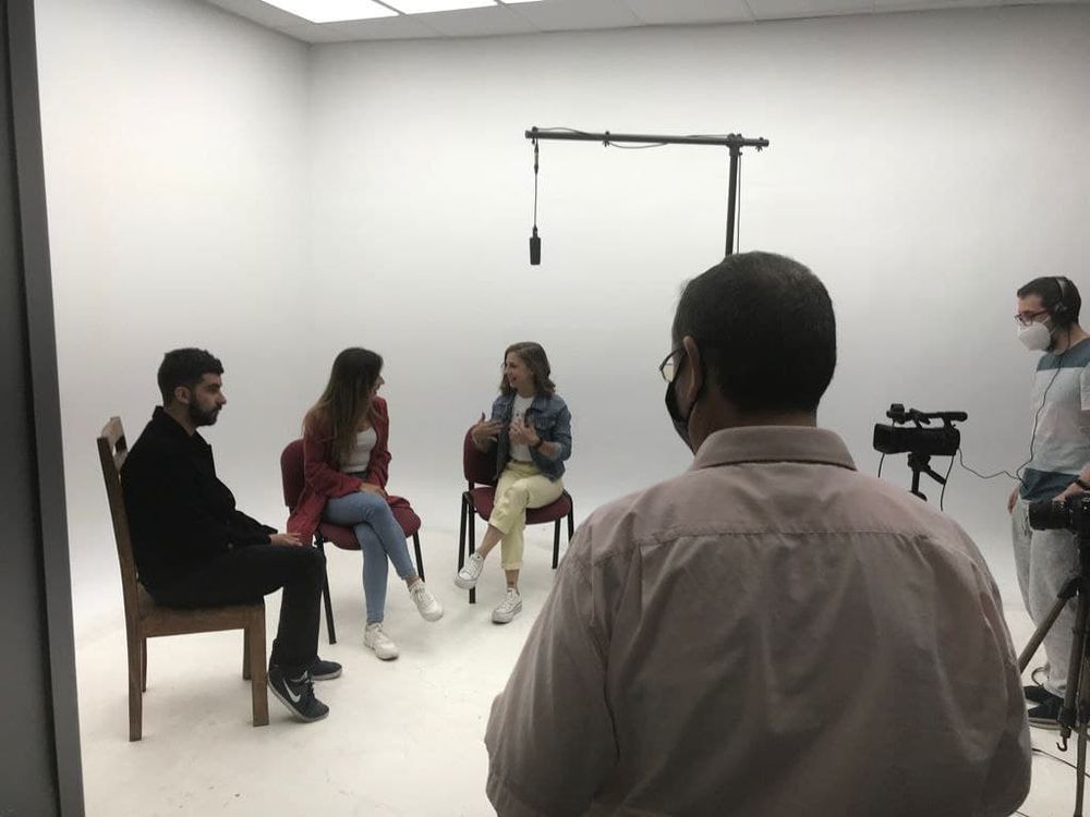 Grabando programa "Las entrevistas de Leganes" en el plato TVL 2021