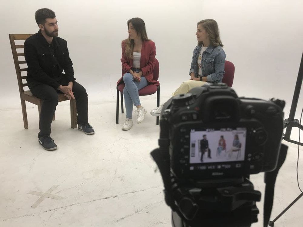 Grabando programa "Las entrevistas de Leganes" en el plato TVL 2021