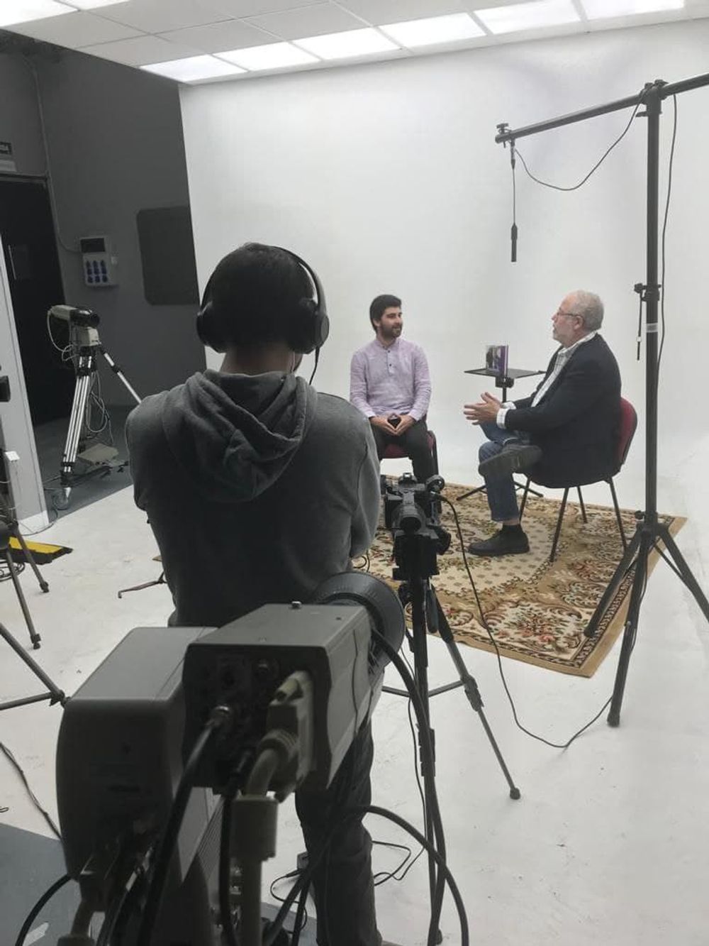 Grabando programa "Las entrevistas de Leganes" en el plato TVL 2021