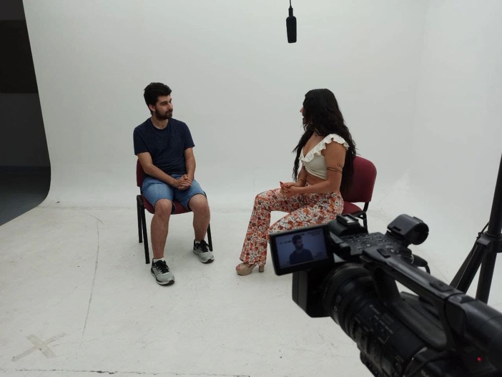 Grabando programa "Las entrevistas de Leganes" en el plato TVL 2021