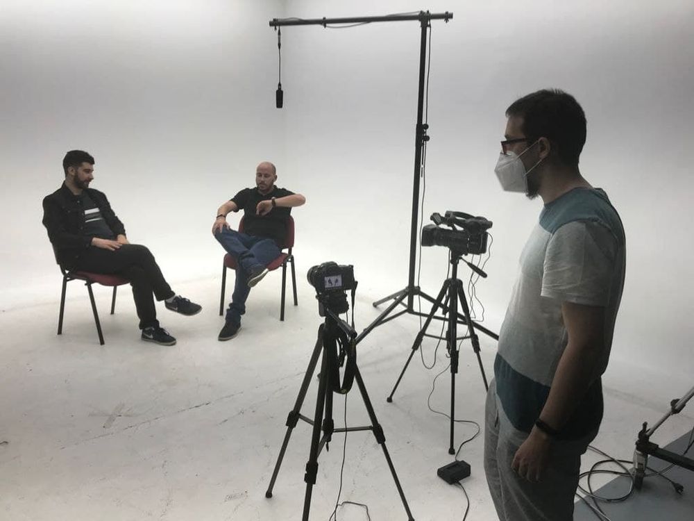 Grabando programa "Las entrevistas de Leganes" en el plato TVL 2021
