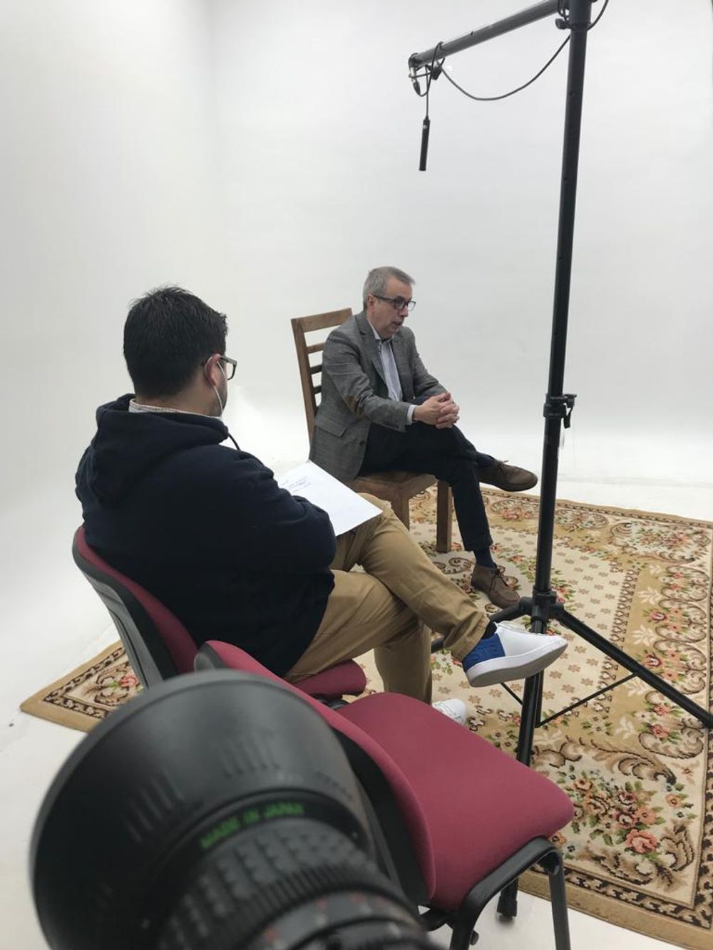 Grabando programa "Las entrevistas de Leganes" en el plato TVL 2021