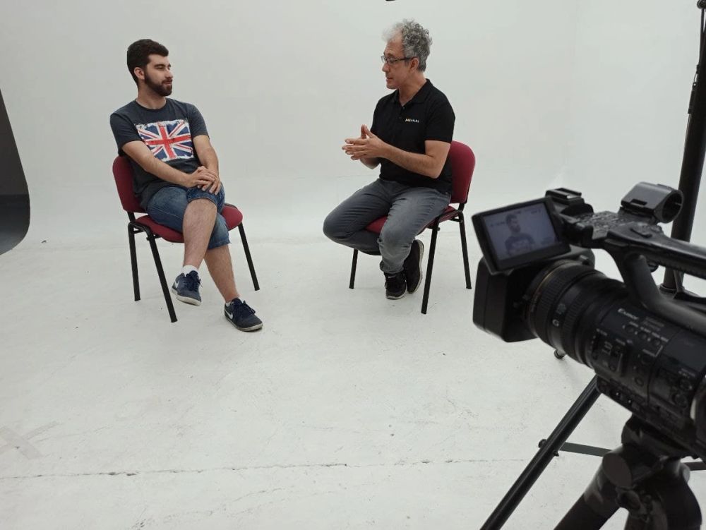 Grabando programa "Las entrevistas de Leganes" en el plato TVL 2021