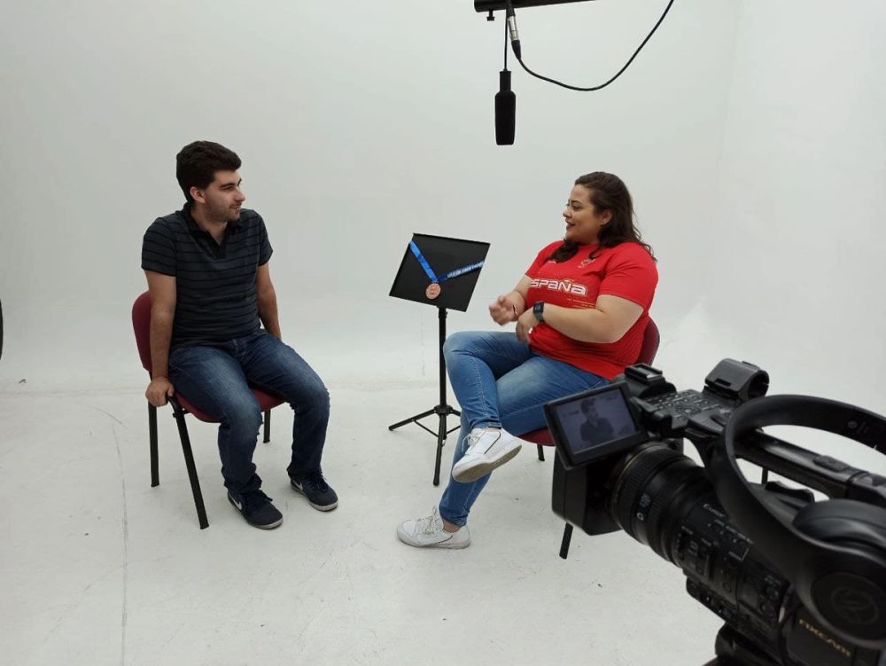 Grabando programa "Las entrevistas de Leganes" en el plato TVL 2021