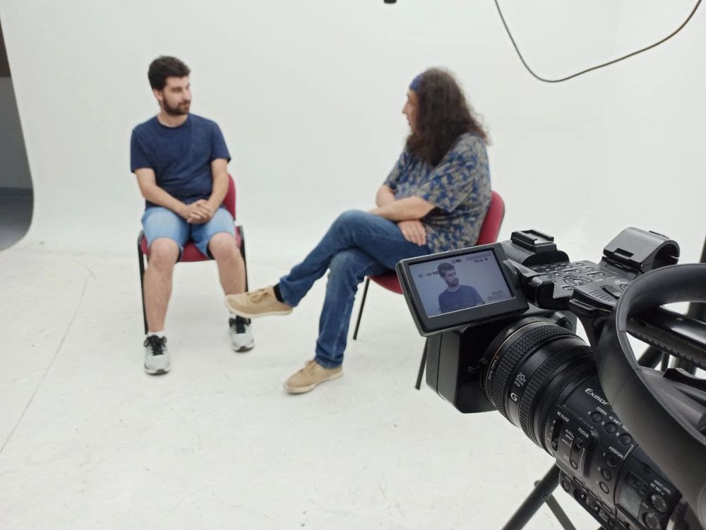 Grabando programa "Las entrevistas de Leganes" en el plato TVL 2021