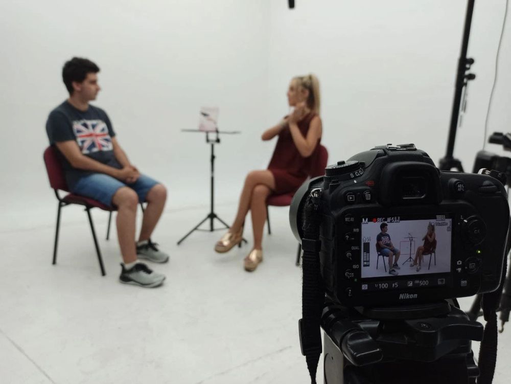 Grabando programa "Las entrevistas de Leganes" en el plato TVL 2021