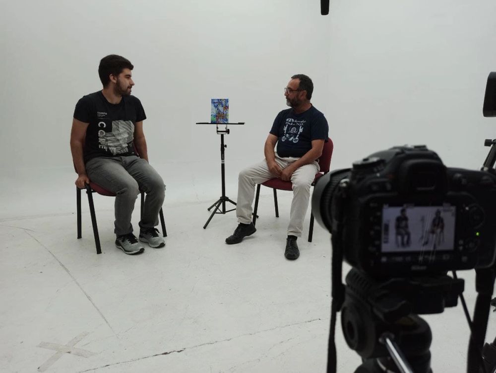 Grabando programa "Las entrevistas de Leganes" en el plato TVL 2021