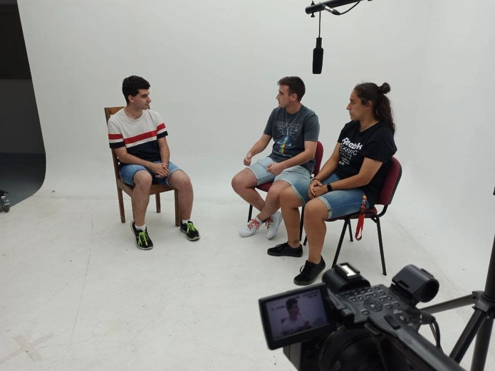 Grabando programa "Las entrevistas de Leganes" en el plato TVL 2021