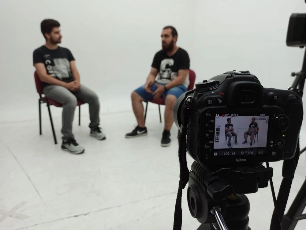 Grabando programa "Las entrevistas de Leganes" en el plato TVL 2021