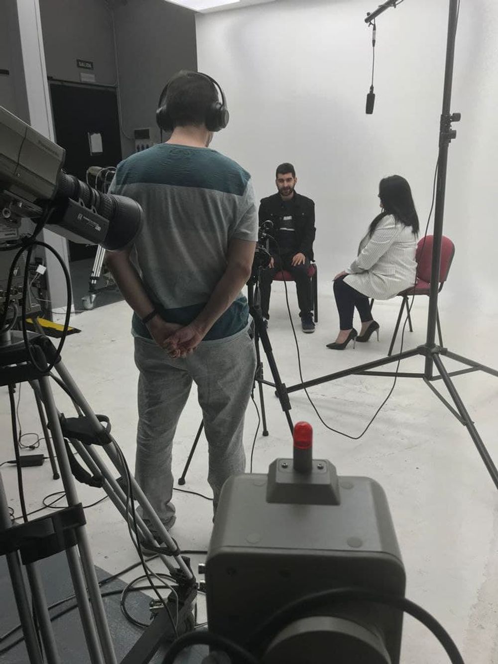Grabando programa "Las entrevistas de Leganes" en el plato TVL 2021
