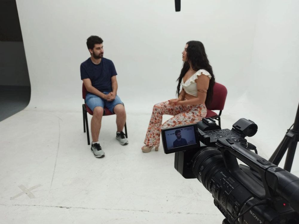 Grabando programa "Las entrevistas de Leganes" en el plato TVL 2021