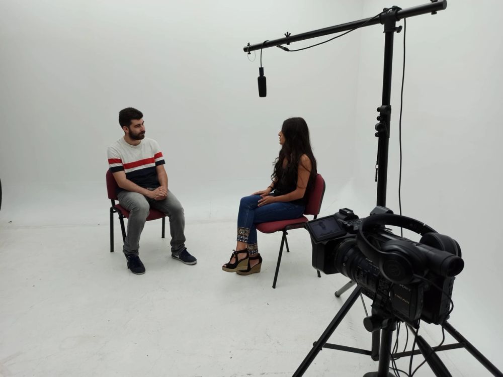 Grabando programa "Las entrevistas de Leganes" en el plato TVL 2021