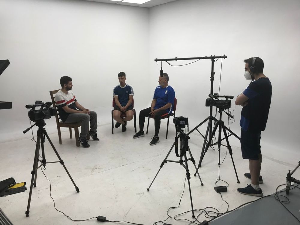 Grabando programa "Las entrevistas de Leganes" en el plato TVL 2021