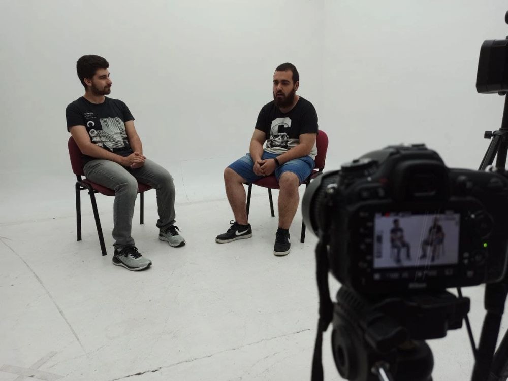 Grabando programa "Las entrevistas de Leganes" en el plato TVL 2021