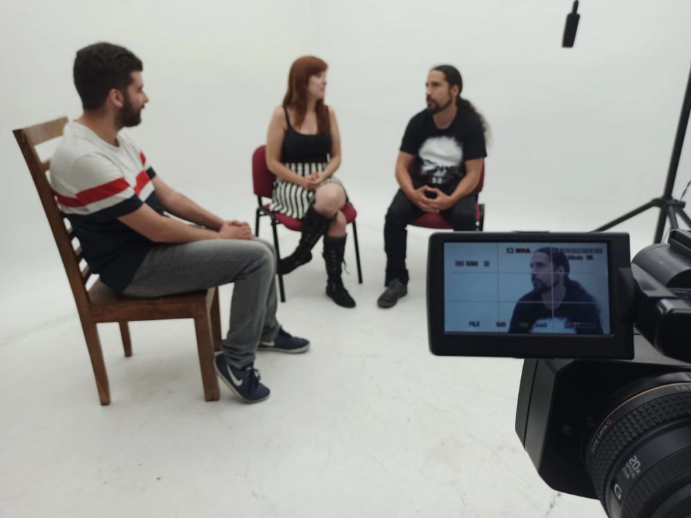 Grabando programa "Las entrevistas de Leganes" en el plato TVL 2021