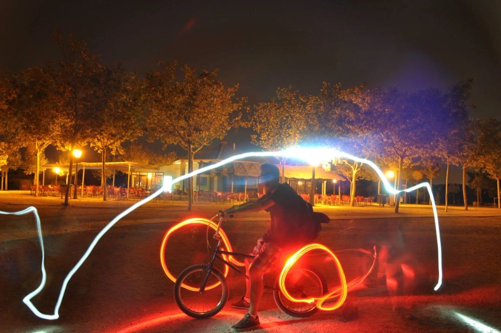 Efectos de luz Parque Polvoranca (leganes) 31-08-2014