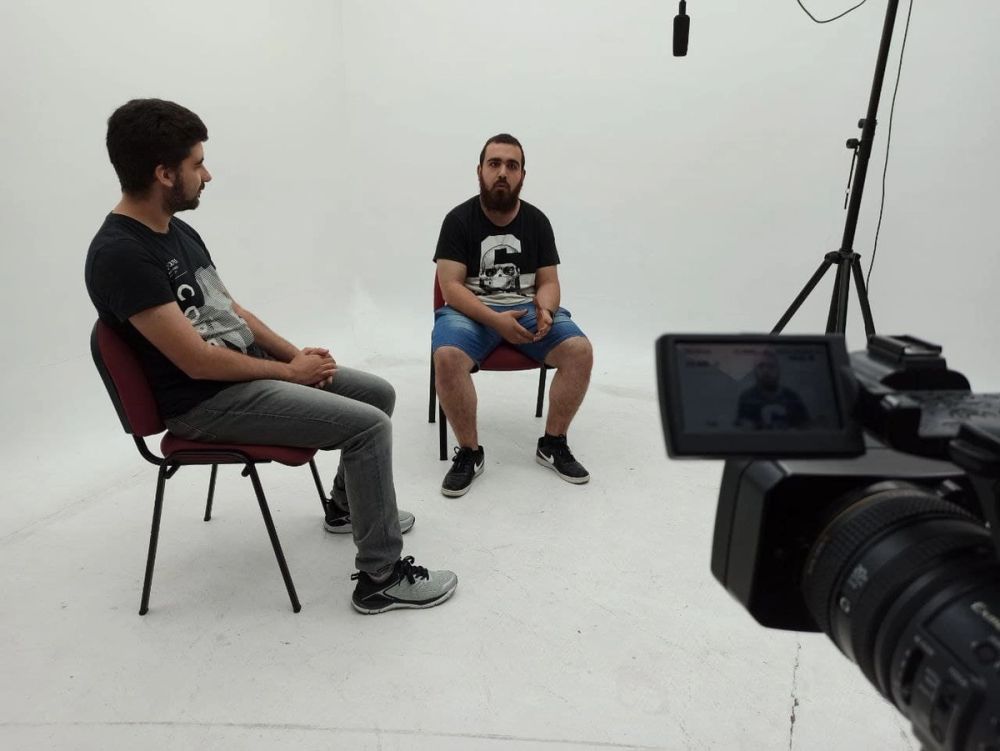 Grabando programa "Las entrevistas de Leganes" en el plato TVL 2021