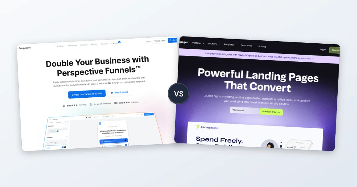 Perspective Funnels vs Leadpages comparison