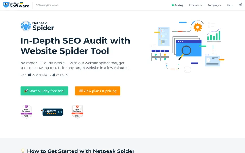 Netpeak Spider interface