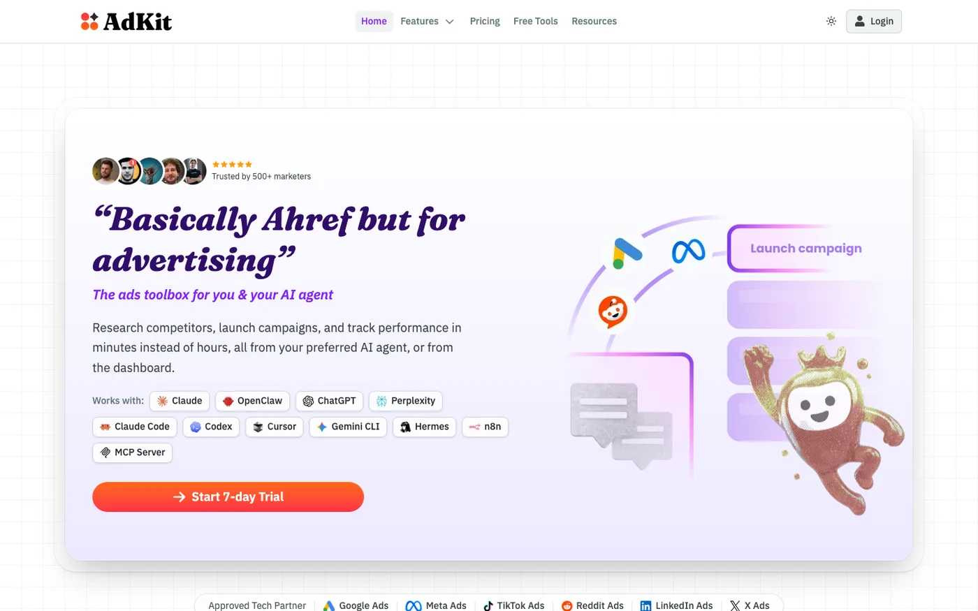 AdKit homepage screenshot