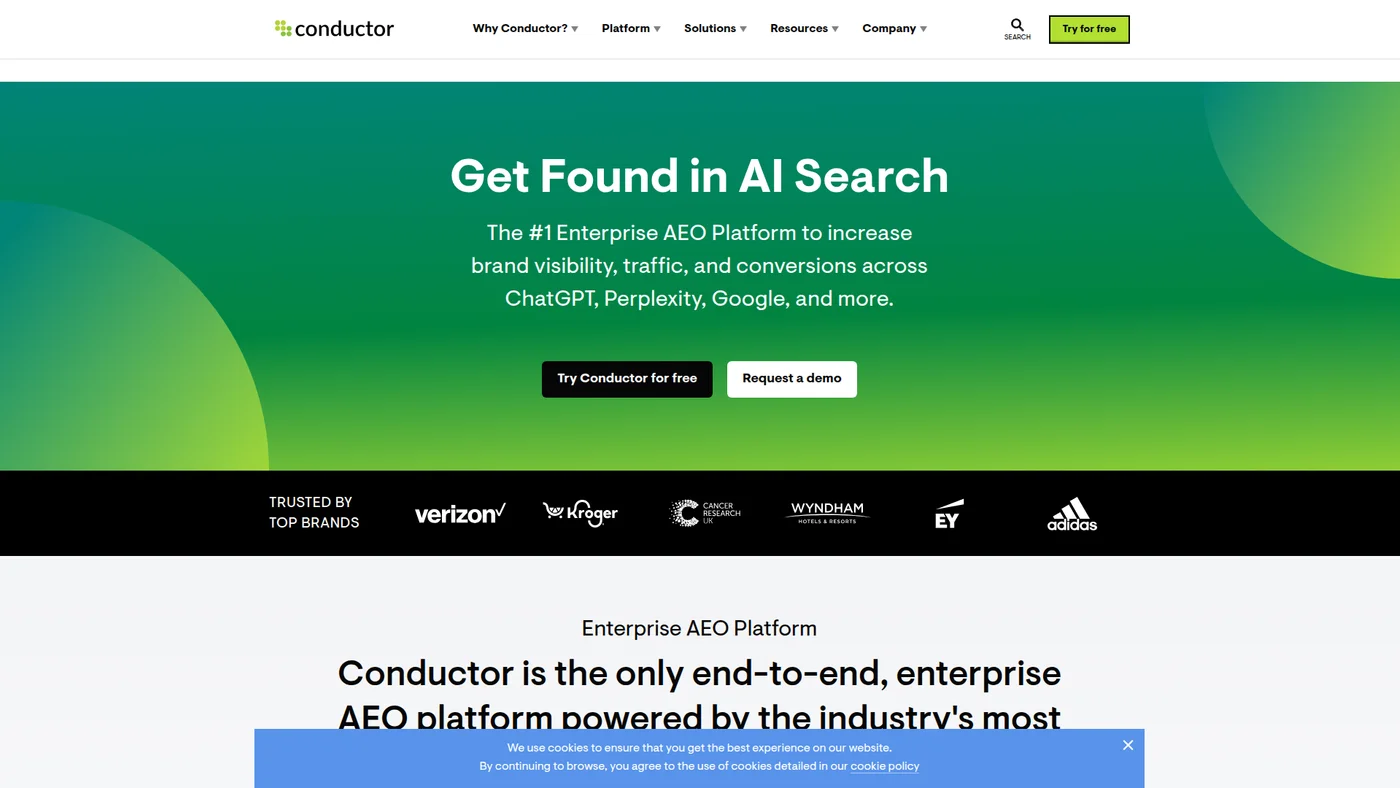 Conductor homepage screenshot