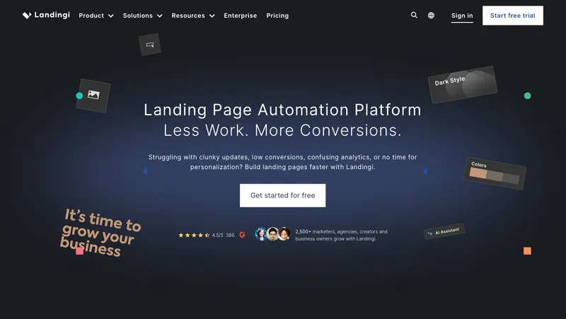 Landingi interface