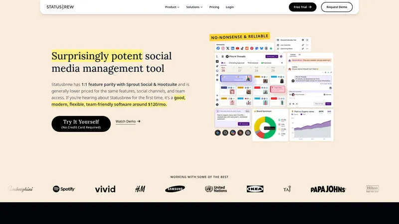 Statusbrew interface