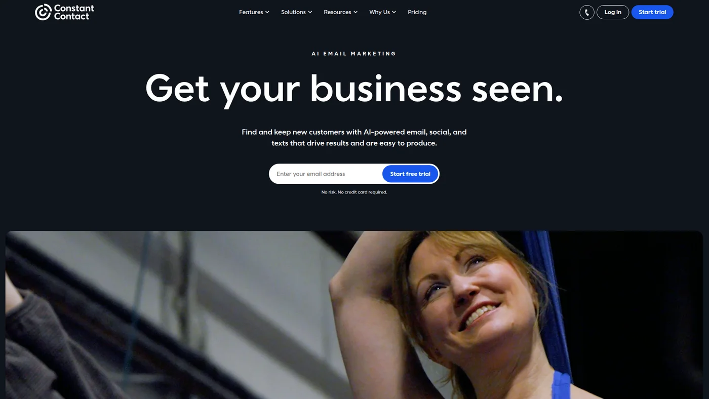 Constant Contact homepage screenshot